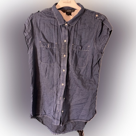 SzS Calvin Klein Cotton Blouse EUC - Picture 1 of 6